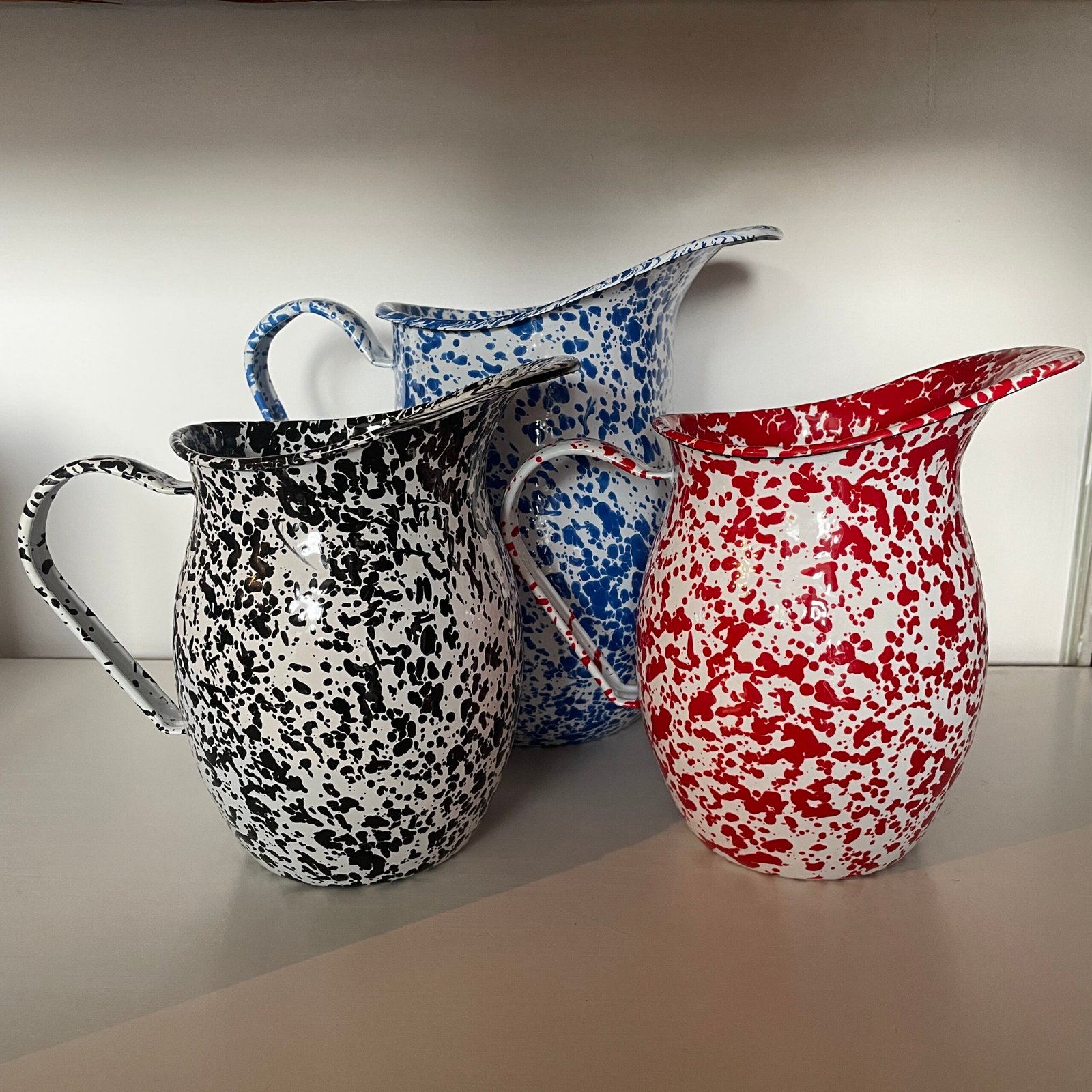 Crow Canyon Splatter Pitcher - enamelware (plates and bowls)