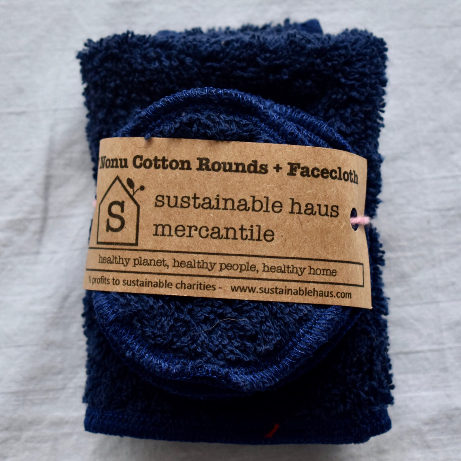 Sustainable Haus Set of 7 Nonu Cotton Rounds and a Washcloth