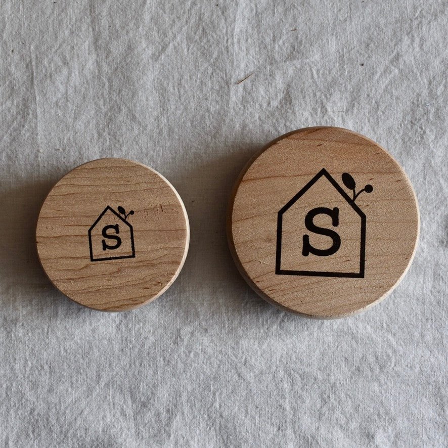 Wood Lid (single and with jar) for Yogurt & Mason Jar - Sustainable Haus Apothecary Style