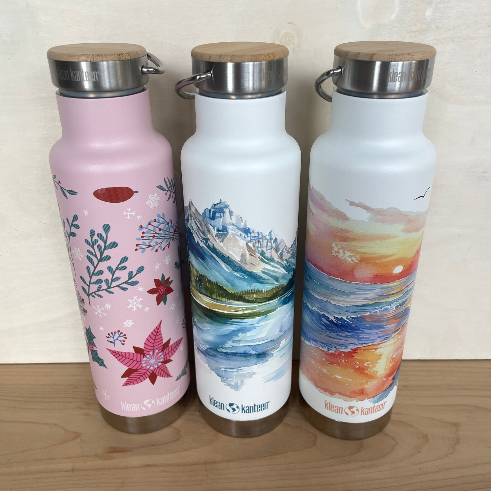 Klean Kanteen Bamboo Cap Stainless Steel Bottles