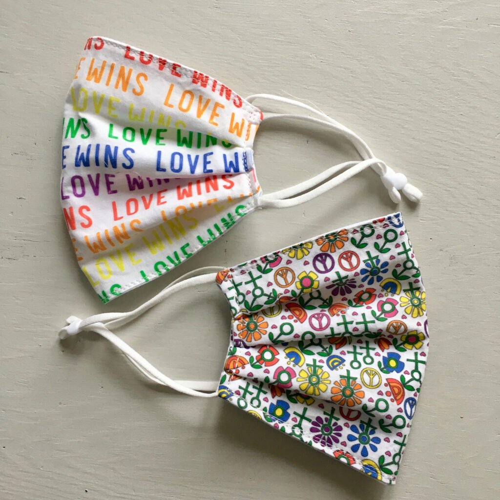 Peace, Love and Pride Cotton Face Masks