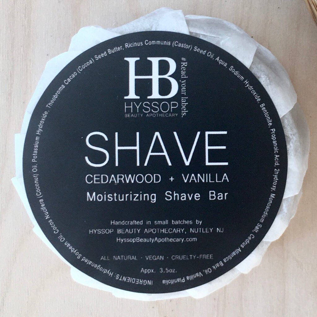 Moisturizing Shave Bar Cedarwood & Vanilla - Hyssop Beauty Apothecary