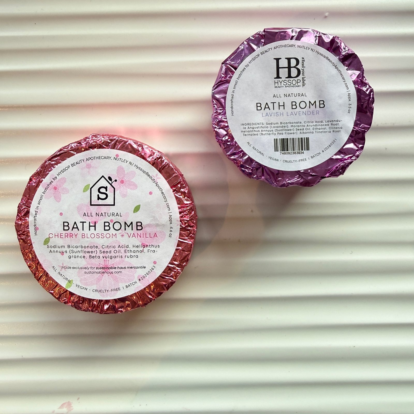 Bath Bomb - Cherry Blossom & Vanilla, Orange Crush, or Lavender, by Hyssop Beauty Apothecary