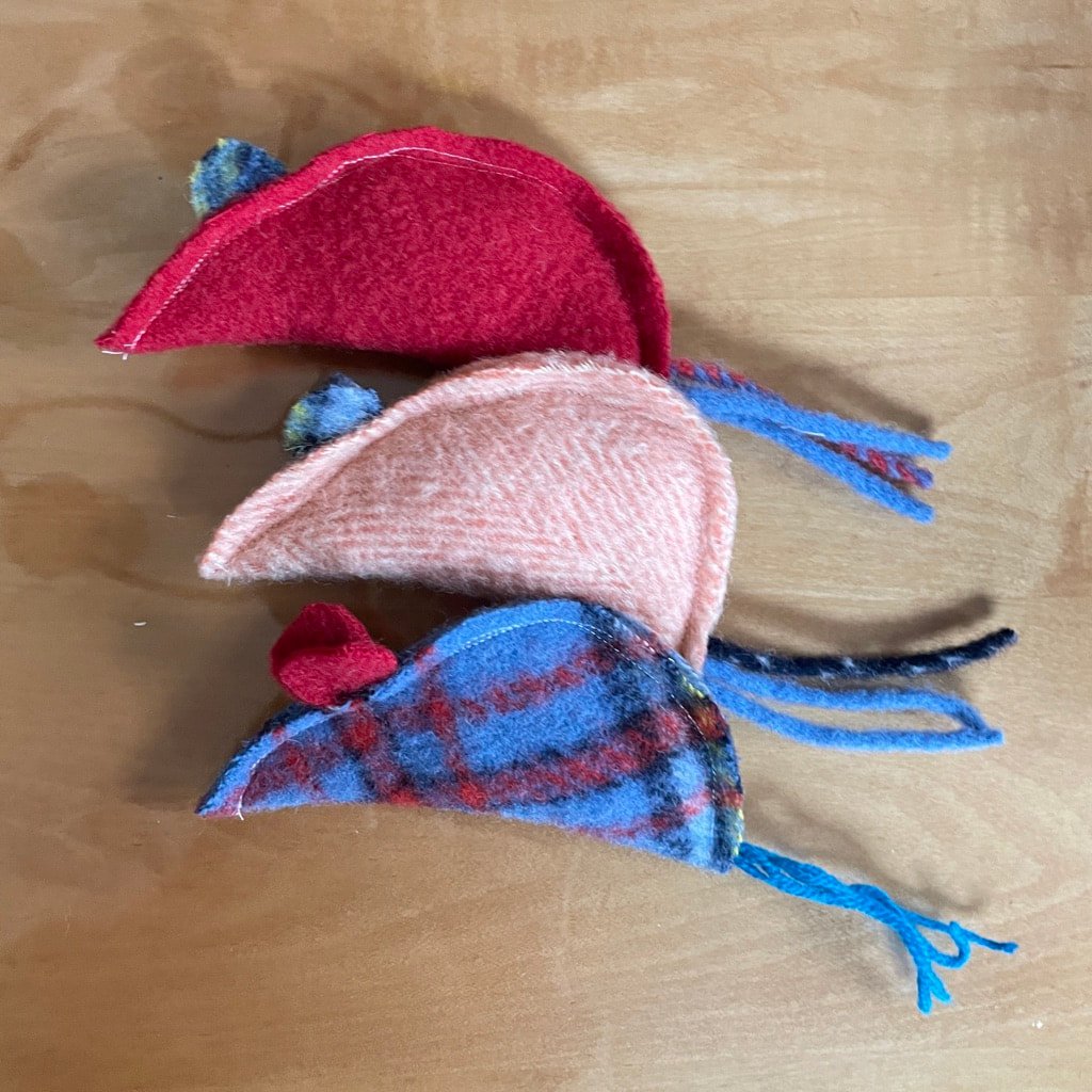 Cat Toy - Upcycled Felted Wool Mouse