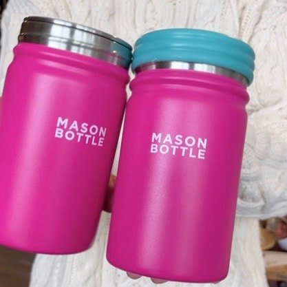 Mason Bottle Stainless Steel 12oz, Single-Wall