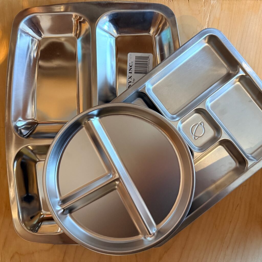 Onyx Divided Kids Stainless Plates - Small & Medium