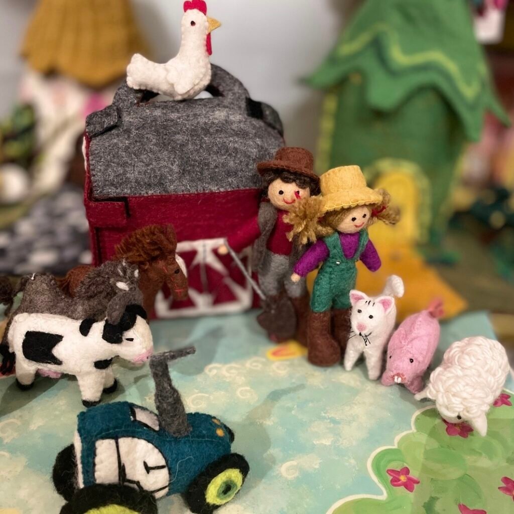 Felted Wool Finger Puppets Playhouses