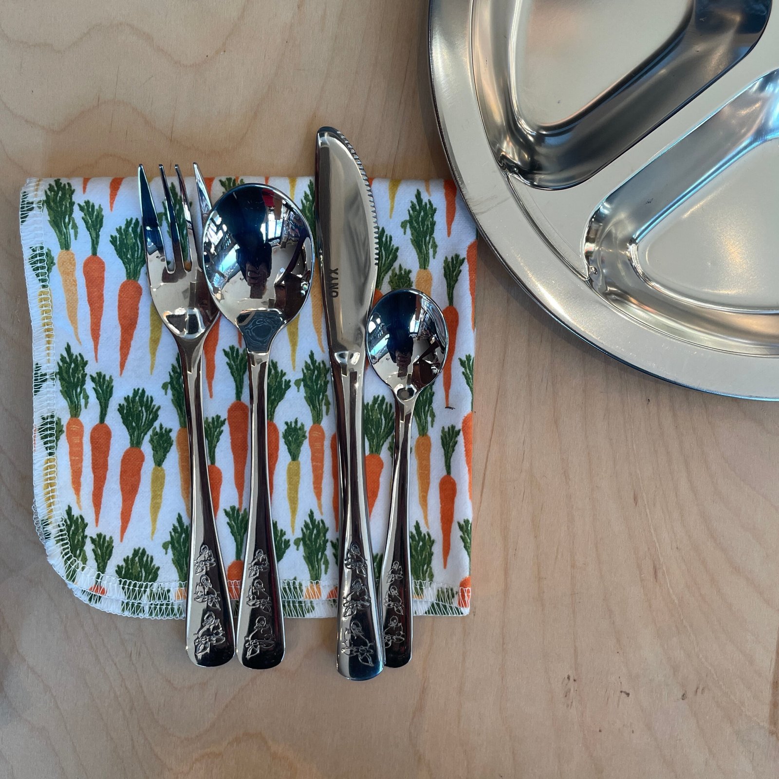 Kids Cutlery Set with Duck Motif - Onyx
