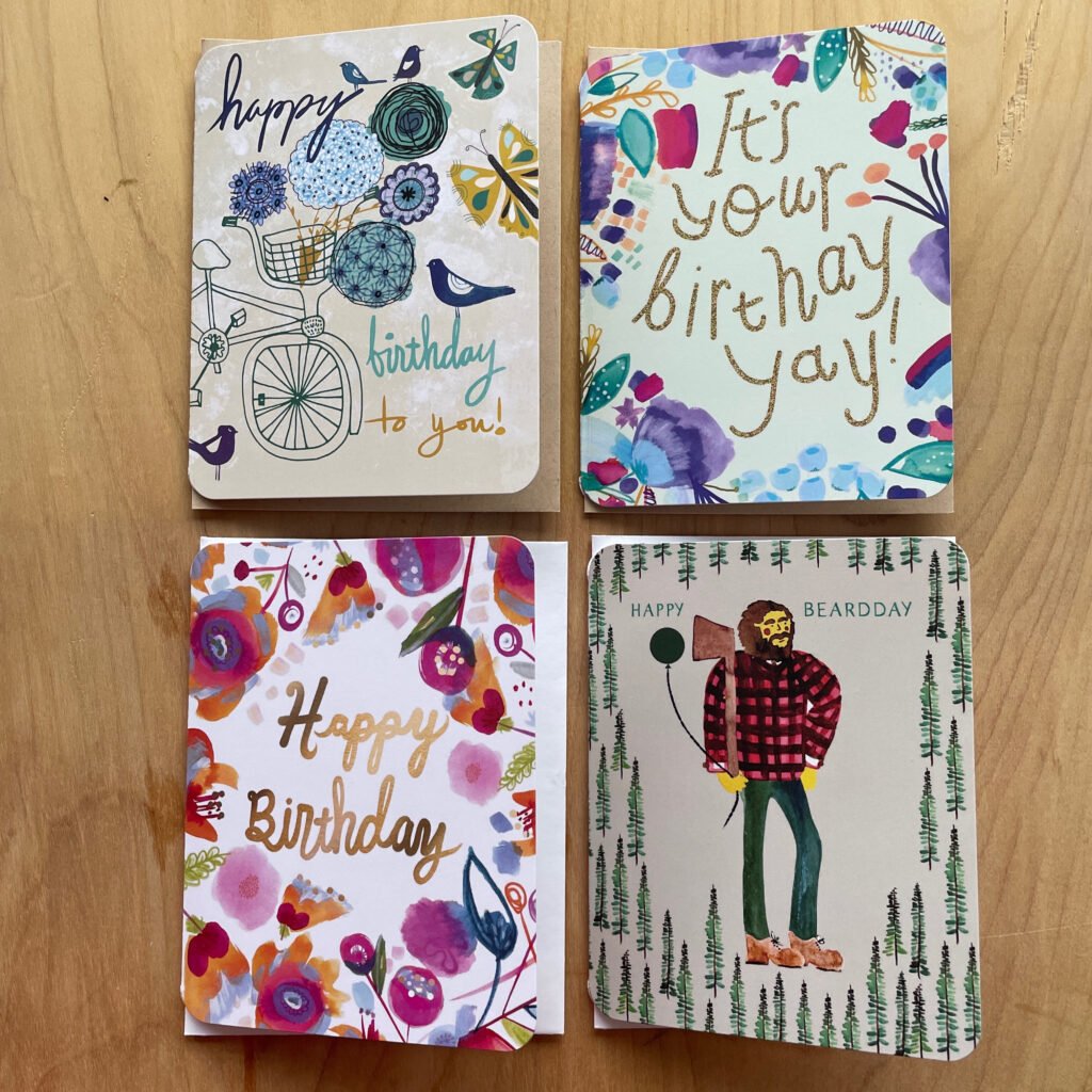 Greeting Cards (Birthday, Holiday, Sympathy, Blank, New Baby, Thank You)