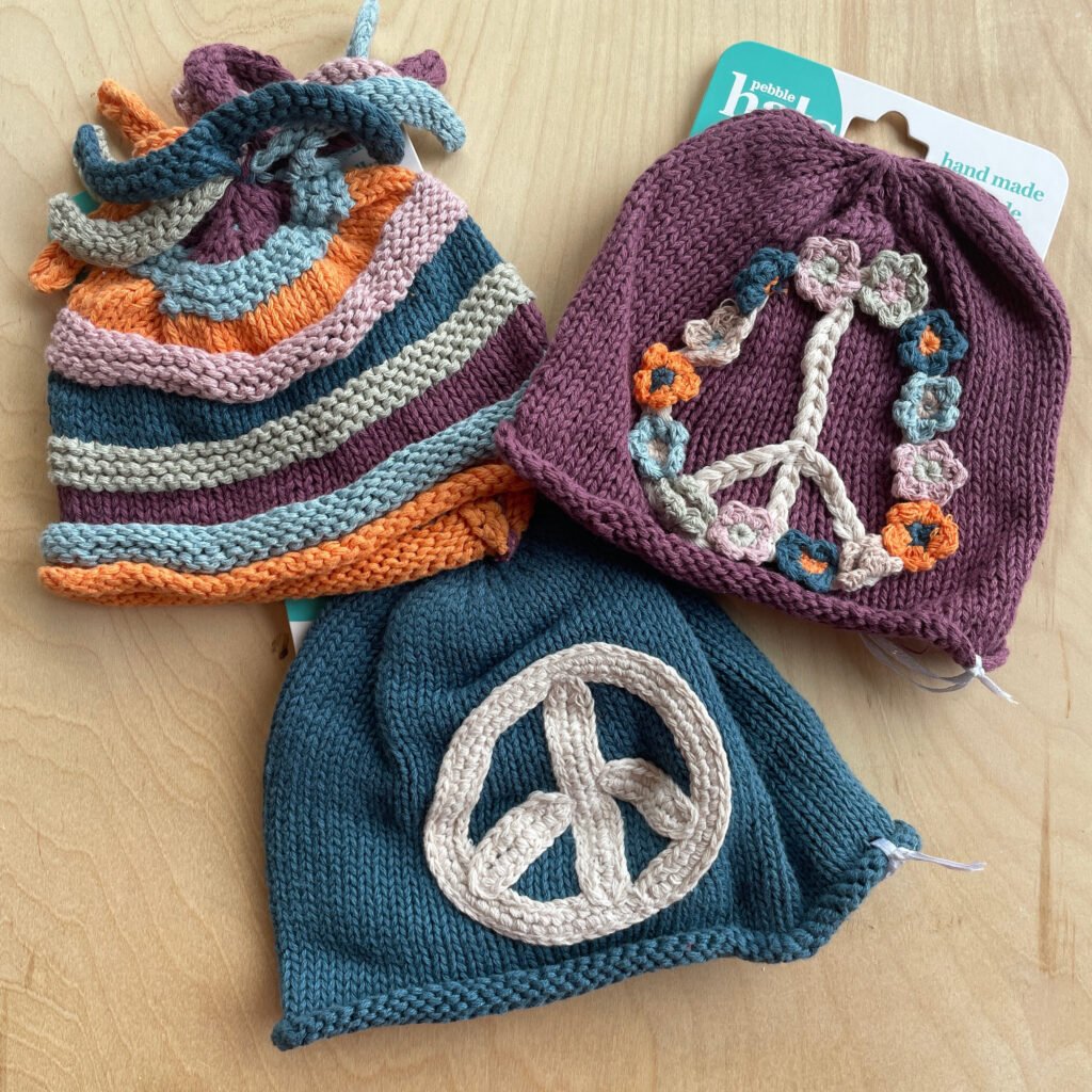 Baby Beanie Hat - Hand Knit Organic Cotton by Pebble