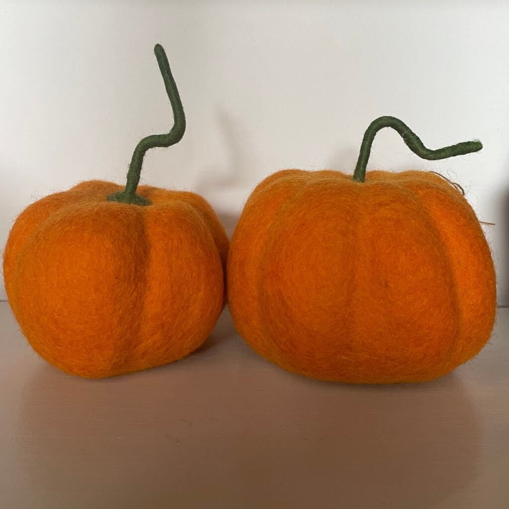 Felted Halloween Pumpkin (Small and Large)