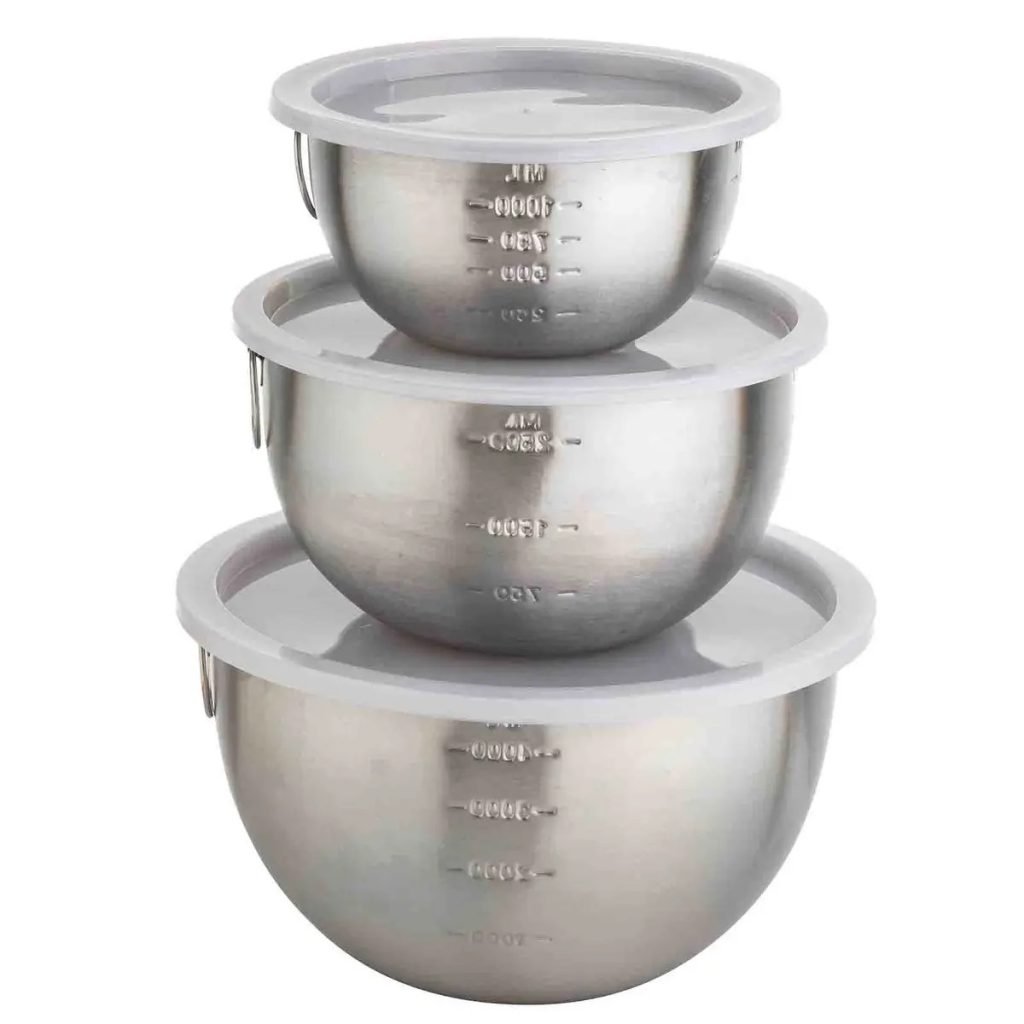 Stainless set of 3 Mixing Bowls