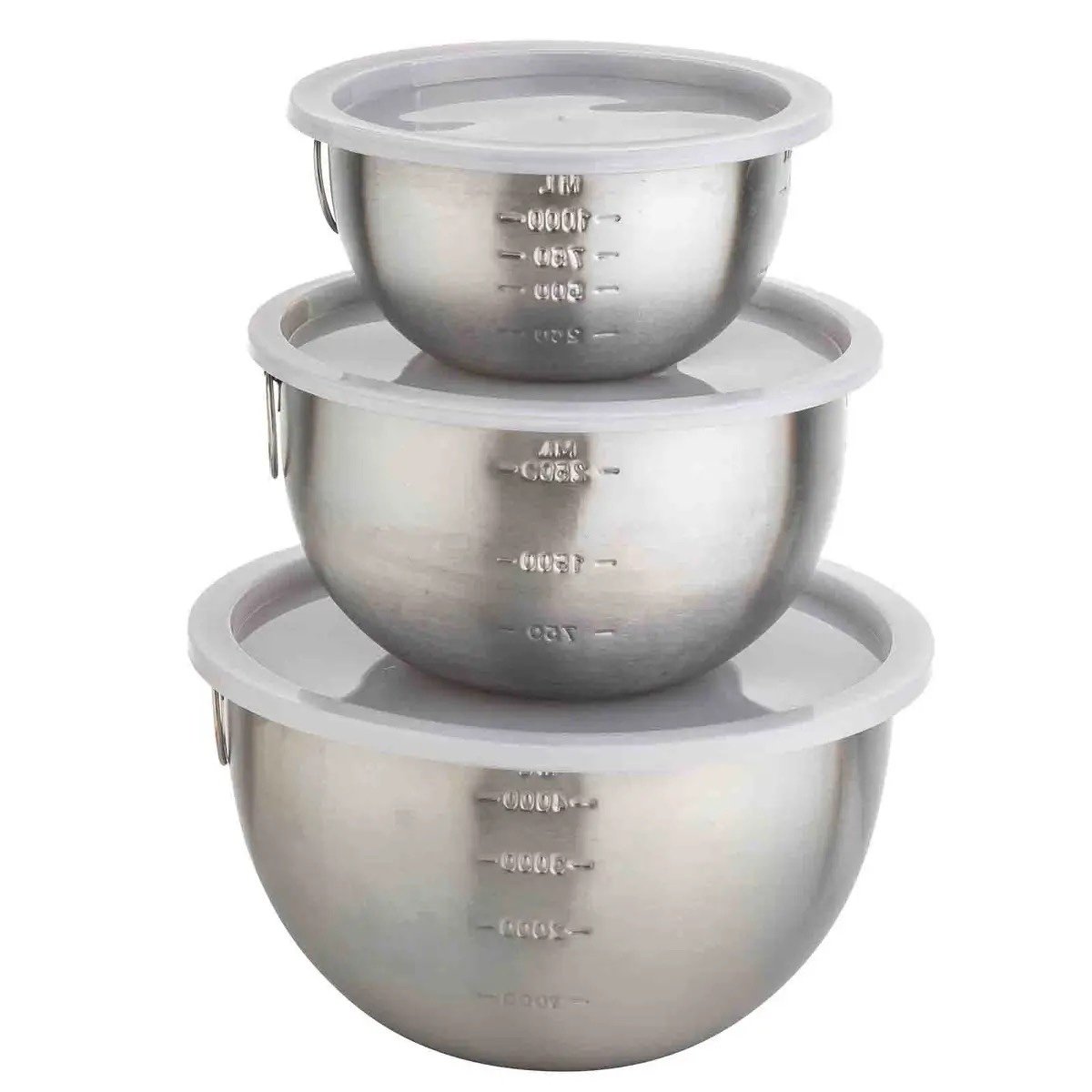 Stainless set of 3 Mixing Bowls