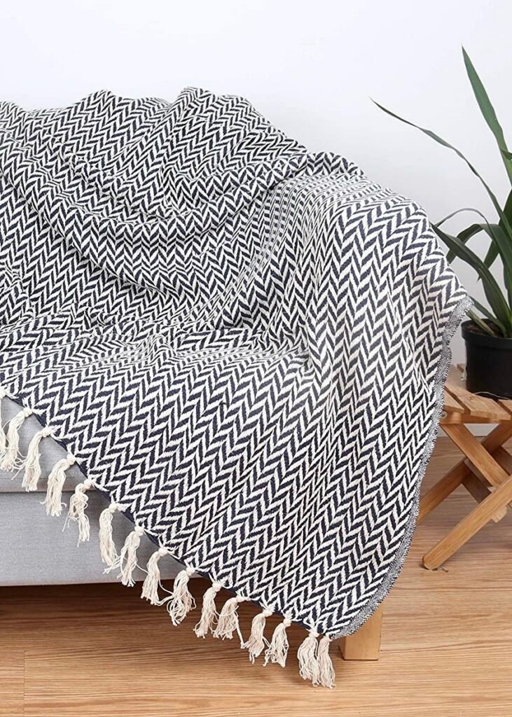 Cotton Throw Blanket (Single) ~50" x 60"
