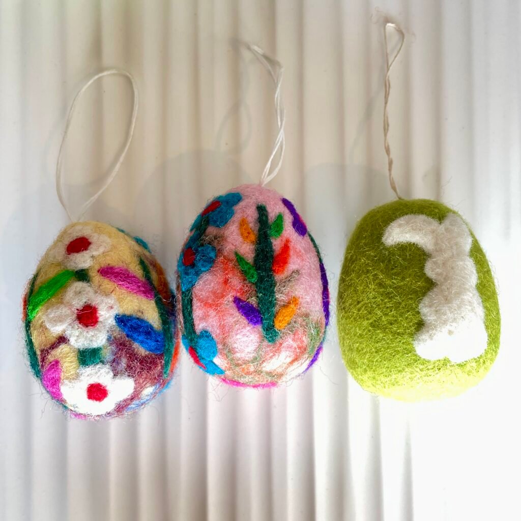 Felted Wool Easter Eggs - Sets of 3