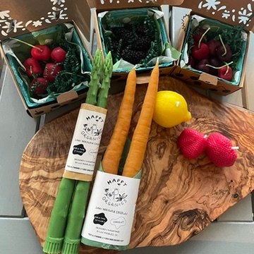 Beeswax Candle Art: Carrots, Asparagas, Berries, Cherries and Lemons