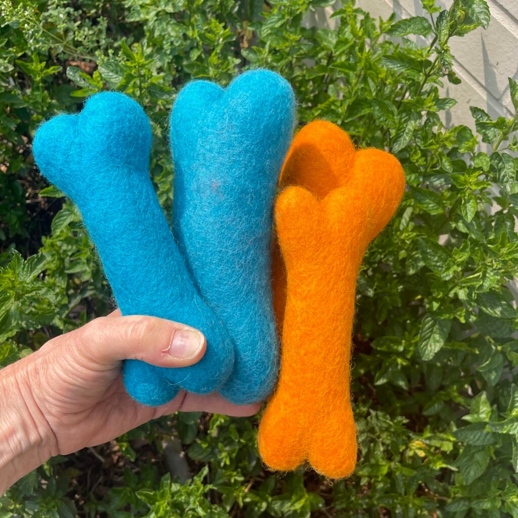 Dog Toy: Felted Wool Bones