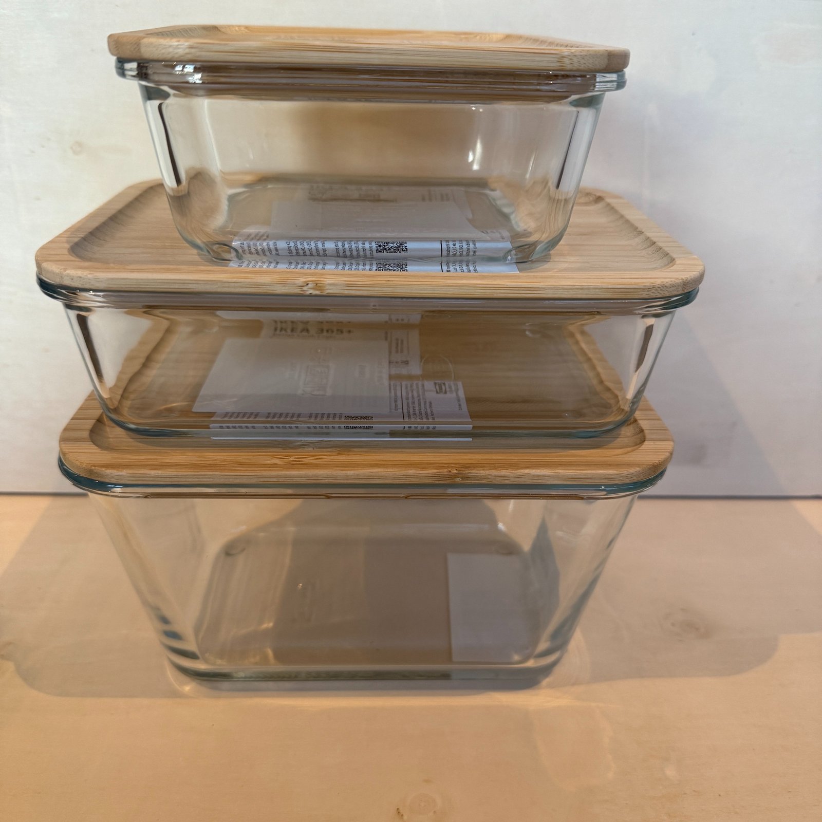 Glass Food Storage Container With Bamboo Lids